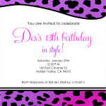 13th Birthday Invitation Templates