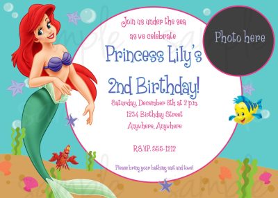 Little Mermaid Birthday Invite Template