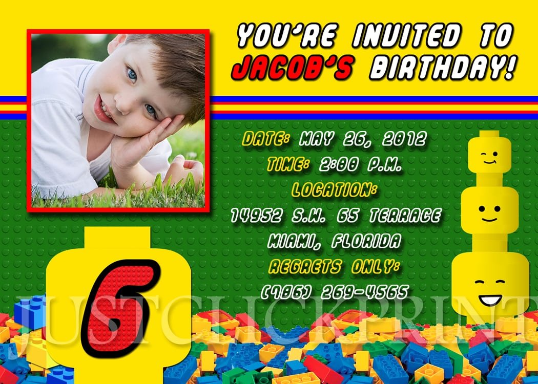 Birthday Lego Invitation