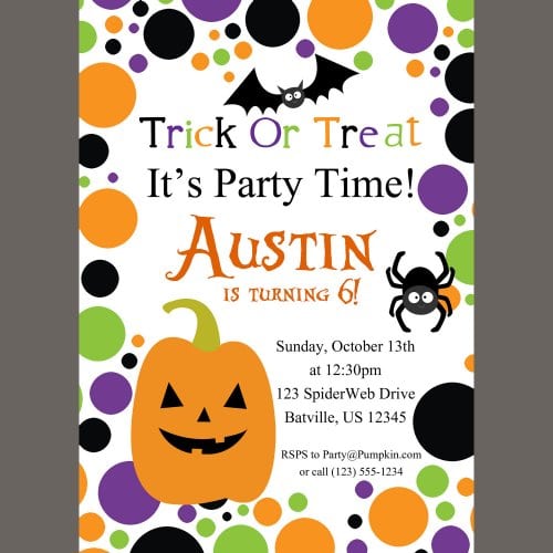 Free Kids Halloween Birthday Invitations