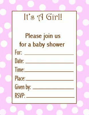 Printable Baby Invitations